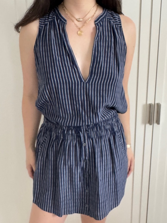 Joie Dresses & Skirts - Joie Navy & White 100% Silk Striped Tank & Skirt Set – Top XS / Skirt S